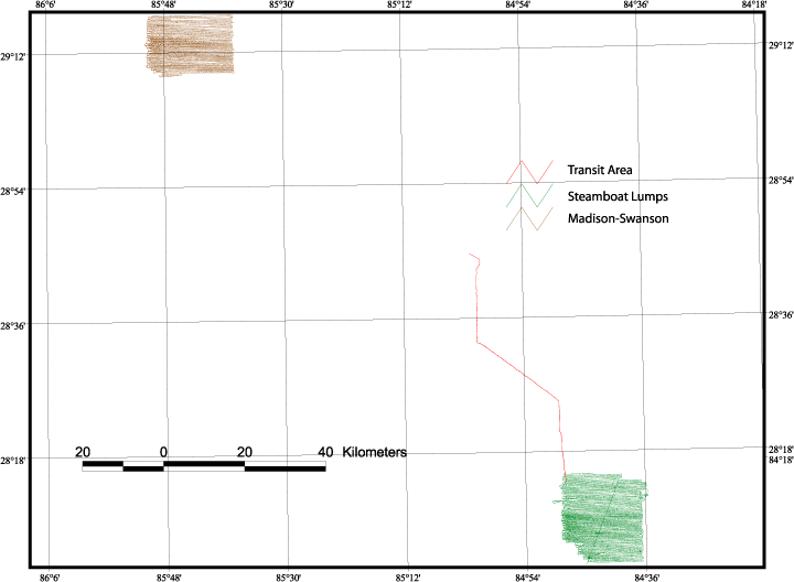 Shotpoint Map, Oregon II 00005 chirp survey area