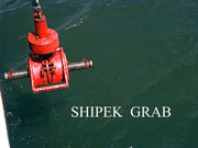 Photograph of Shipek Grab Sampler being deployed at sea.