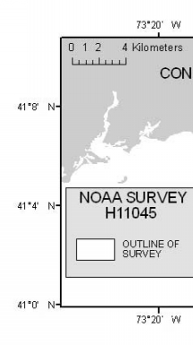 Outline of the sidescan-sonar mosaic completed during NOAA survey h11045.