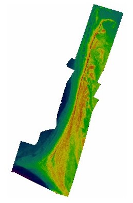 Image showing extent and coverage of the Pulley Ridge swath bathymetry.