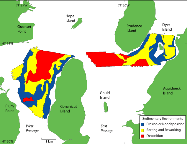 Figure 10. Map showing distribution of sedimentary environments. 