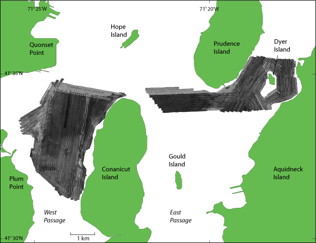 Figure 5.   Sidescan sonar image of study area. 