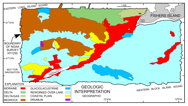 Figure 10. Interpretation of the geological units on the DTM.