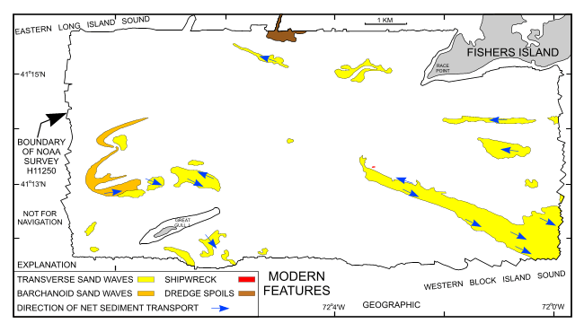 Figure 11. Interpretation of the modern features on the DTM.