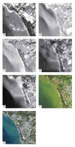 Figure 22. A seven-panel time series of aerial photographs showing complex wave patterns 