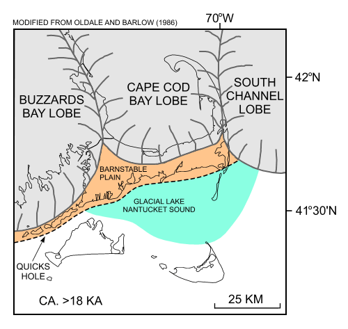 Figure 4. Regional paleogeographic map of Cape Cod and the Islands. 
