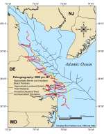 Figure 2. Paleogeography of the Delaware Bay region inferred from geological investigations of shallow marine sediments.