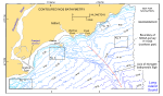 Figure 2. A portion of the 1-m contoured bathymetry from DiGiacomo-Cohen and others (1998) showing the bathymetry within the boundary of NOAA survey H11044 off Milford, Connecticut. 