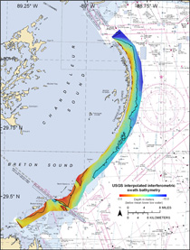 Figure 3. Map showing the interpolated-interferometric swath bathymetric data collected in 2006 and 2007. Click on figure for larger image.