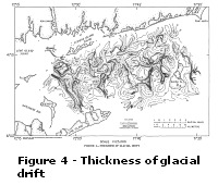 Figure 4: Thickness of glacial drift. Larger image will open in new browser window.