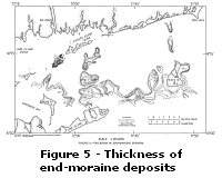 Figure 5 - Thickness of end-moraine deposits. Larger image will open in new browser window.