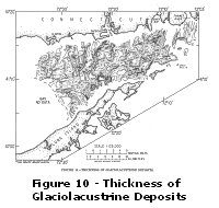 Figure 10:  Thickness of Glaciolacustrine deposits.  Larger image will open in new browser window.
