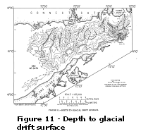 Figure 11: Depth to glacial drift surface.  Larger image will open in new browser window.