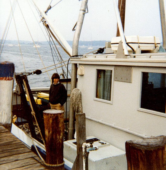 Sally Needell (USGS) prepared to depart from Block Island, RI, on cruise AST 82-3.
