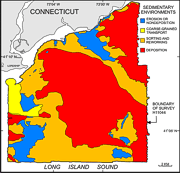 Map showing the sedimentary environment distribution within NOAA survey H11044.