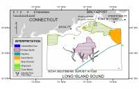 Figure 6. Interpretation of the sidescan-sonar mosaic (NOAA survey H11045) off Bridgeport, Connecticut.