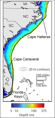 Map showing South Atlantic Bight
