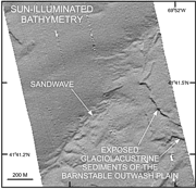 Figure 33: Detail view of a section of the sun-illumininated bathymetry.