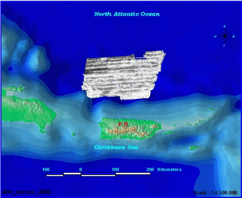 geo_30m_mosaic - Acoustic Backscatter Grey Scale Image of the Puerto Rico Trench, Geographic Coordinate System