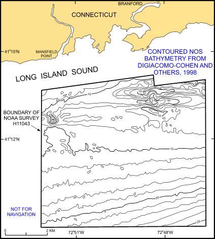 Example of a portion of the 1-m contoured bathymetry from DiGiacomo-Cohen and others (1998). 