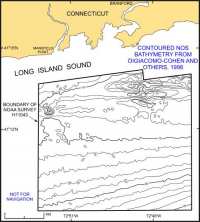 Figure 2. Example of a portion of the 1-m contoured bathymetry from DiGiacomo-Cohen and others (1998). 