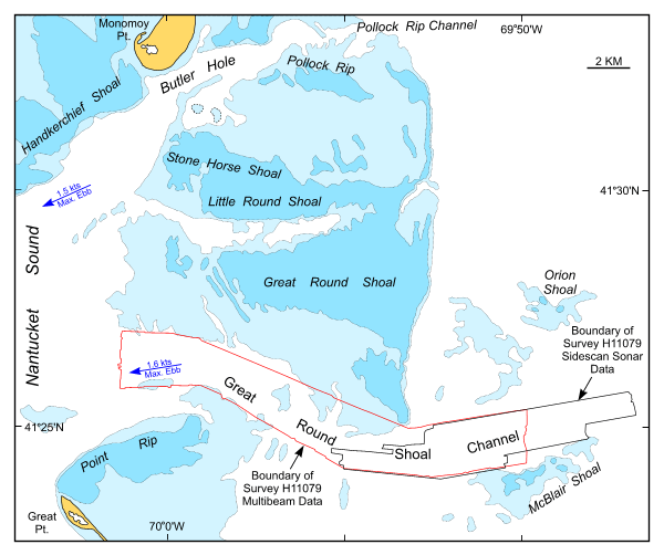 Figure 7.  Map showing the major physiographic features in the vicinity of the study area (National Oceanic Atmospheric Administration, 1996). 