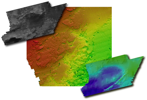 Images of sidescan sonar and bathymetry from NOAA Survey H11320