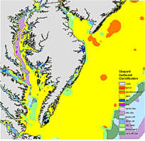Image showing sediment classification for the Chesapeake Bay region.