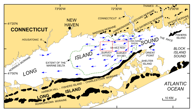 Figure 1. Map showing location of study area around Six Mile Reef. 