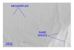 Figure 30. Detailed planar view of multibeam bathymetry from survey H11252 showing that sand-wave and megaripple amplitude decreases markedly westward of Six Mile Reef.
