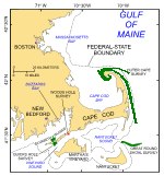 Figure 1. Index map of Cape Cod and southeastern Massachusetts showing location of the study area (red polygon).
