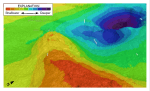 Figure 21. Detailed perspective view of the large depression northeast of Juniper Point from the digital terrain model produced during National Oceanic and Atmospheric Administration survey H11077 of Woods Hole, Massachusetts. 