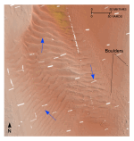 Figure 41. Detailed planar view of the transverse sand waves on the shoal west of Great Ledge from the digital terrain model produced during National Oceanic and Atmospheric Administration survey H11077.