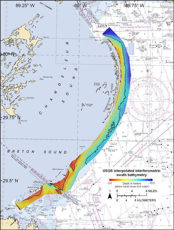 Figure 3. Map showing the interpolated-interferometric swath bathymetric data collected in 2006 and 2007.